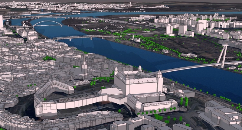 3D vizualiácia GIS vrstiev geoportálu hlavného mesta SR, autor: Peter Kaclík
