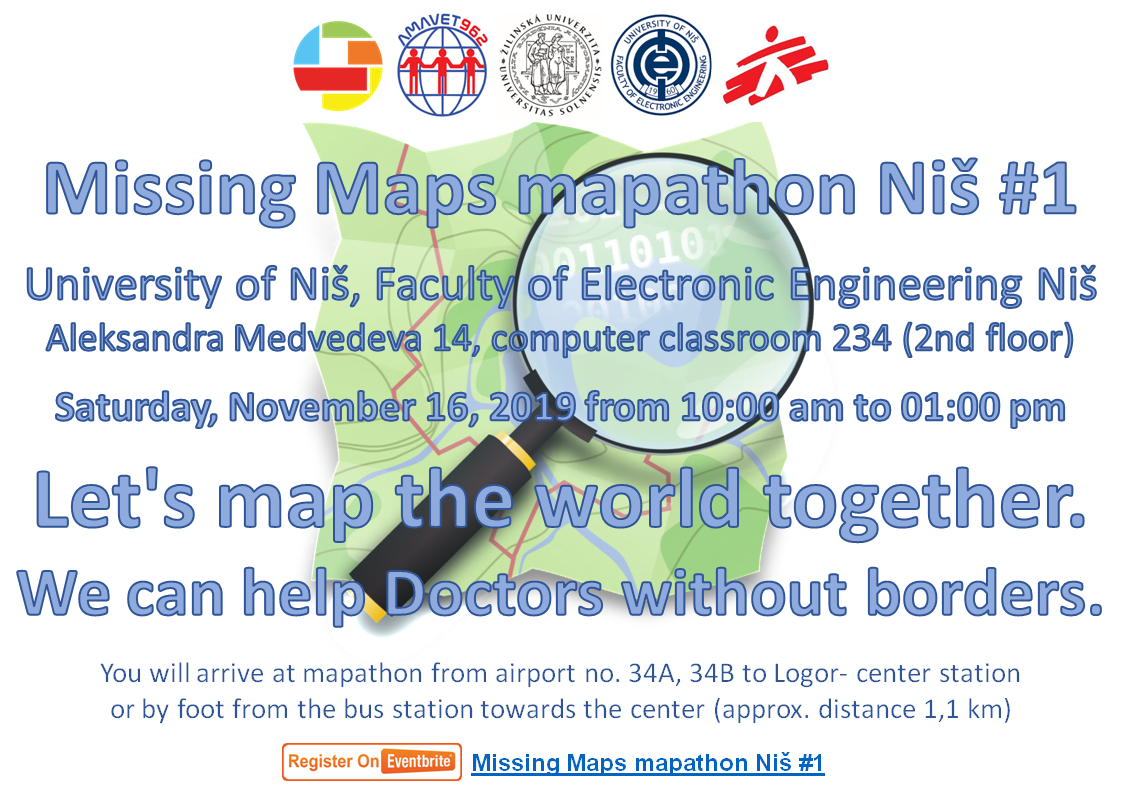 Registrácia na Missing Maps mapathon Niš #1